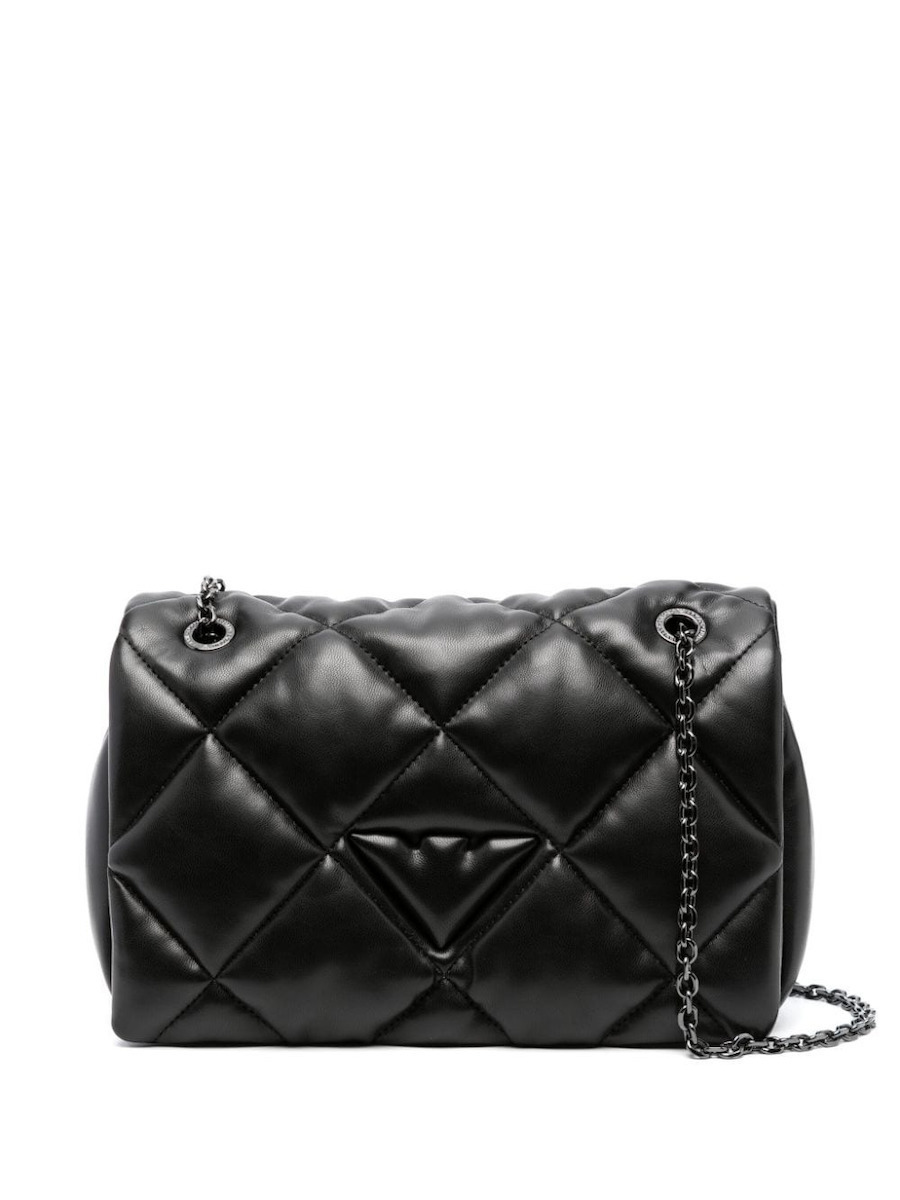 Emporio Armani Leather Women's Bag Shopper Black Y3B208YWJ8I