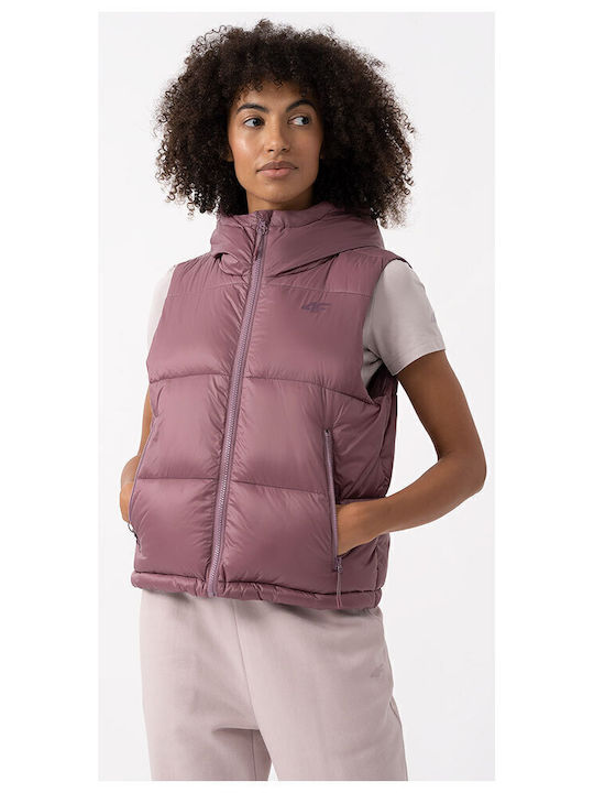 4F Scurtă Jachetă de femei Fără mâneci Puffer Pink
