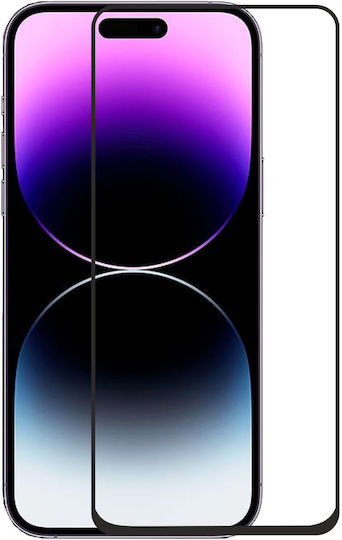 Frame 5D Adeziv complet Full Face Tempered Glass Negru (iPhone 15)