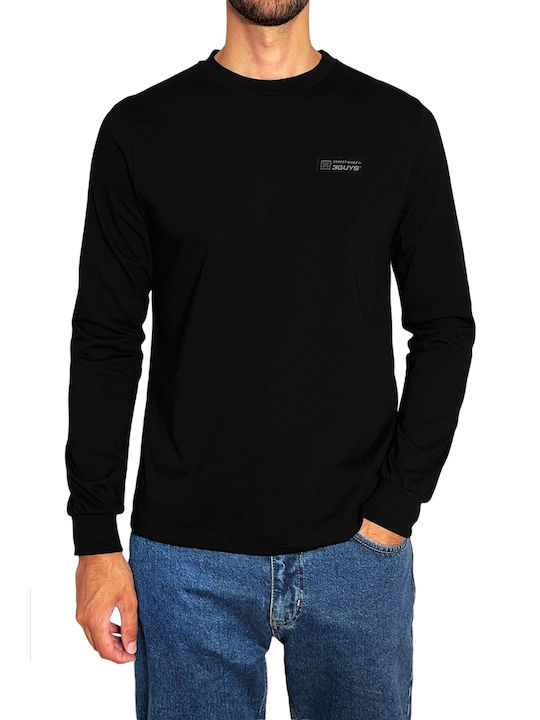 3Guys Herren Langarmshirt Schwarz