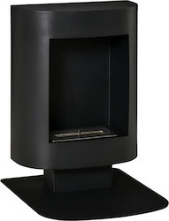 HomCom Indoor Floor Bioethanol Fireplace Black 46.5x53x65cm