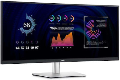 Dell P3424WE IPS Curved Monitor 34" QHD 3440x1440 με Χρόνο Απόκρισης 8ms GTG