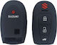 Silicone Car Key Cover Case with 3 Buttons for Universal / Suzuki Black
