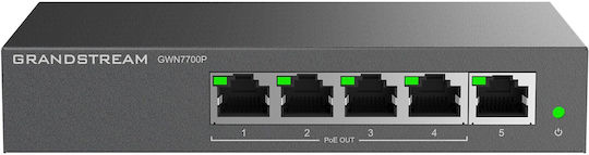 Grandstream GWN7700P Unverwaltet L2 PoE+ Switch mit 5 Ports Gigabit (1Gbps) Ethernet