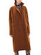 Ioanna Kourbela Women's Midi Coat with Buttons Brown