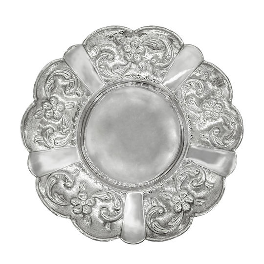 Savvas Design Dekorative Schüssel Silber Silber 24x24x7cm 1Stück
