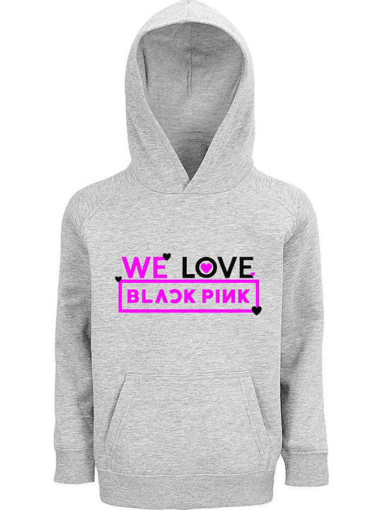 Παιδικό Φούτερ με Κουκούλα Γκρι We Love Blackpink