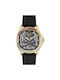 Philipp Plein Watch Automatic with Gold Rubber Strap