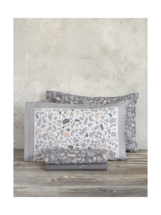 Nima Terrazzo Pillowcase Set with Envelope Cover Gray 52x72cm. 32813