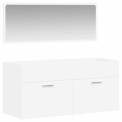 vidaXL Bench without sink with mirror L90xW38.5xH48cm White