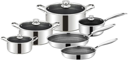Cheffinger Set de oale din oțel inoxidabil Argint 10buc