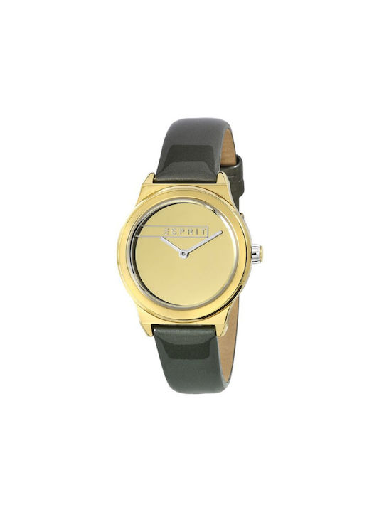 Esprit Watch with Black Leather Strap
