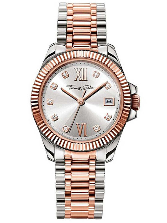 Thomas Sabo Γυναικείο Ρολόι 33mm Μπαταρίας με Ασημί Μεταλλικό Μπρασελέ
