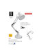 Spot Light Office Lamp with Foldable Arm for Socket E27 in White Color