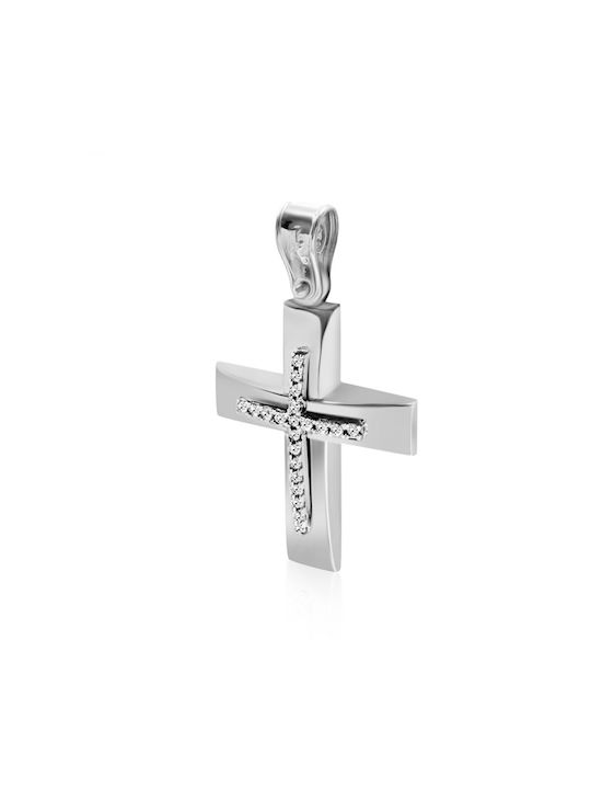 Chrilia White Gold Cross 14K