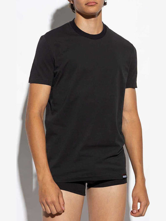 Dsquared2 Tricou de corp pentru bărbați Mâneca scurta în Culoare Full Face Negru Dsquared2 Tricou de corp pentru bărbați Mâneca scurta în Culoare Full Face Negru