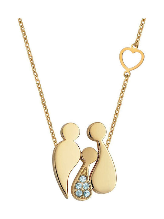 Verorama Family Necklace Made of Gold Plated Si...