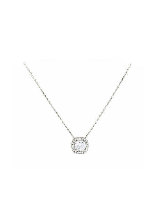 Ortaxidis Necklace from White Gold 14K with Zircon