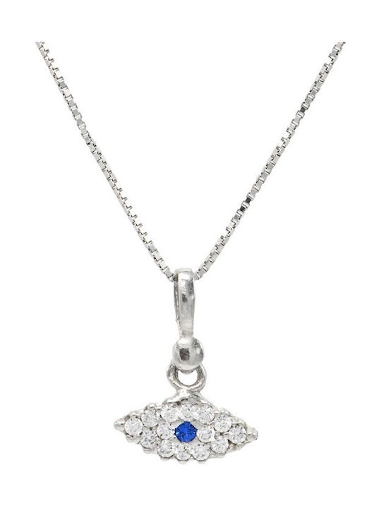 Ortaxidis Necklace Eye from White Gold 14K