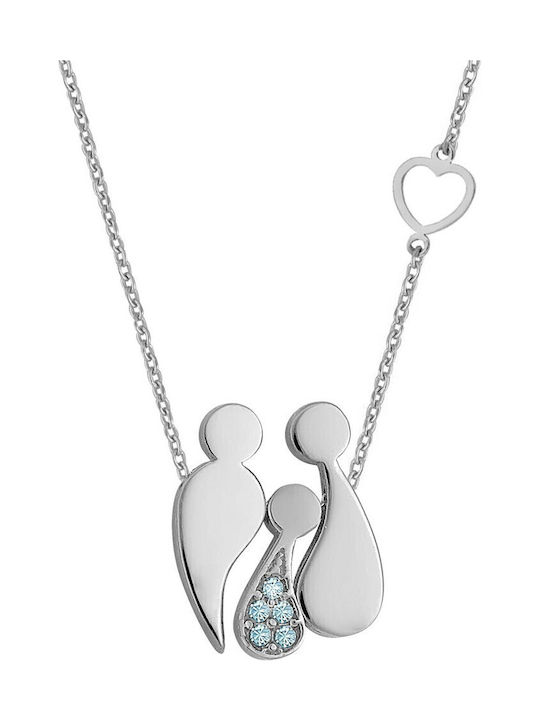 Verorama Family Necklace Made of Silver Blue