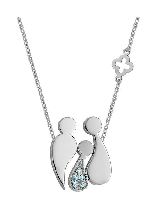 Verorama Family Necklace Made of Silver Blue