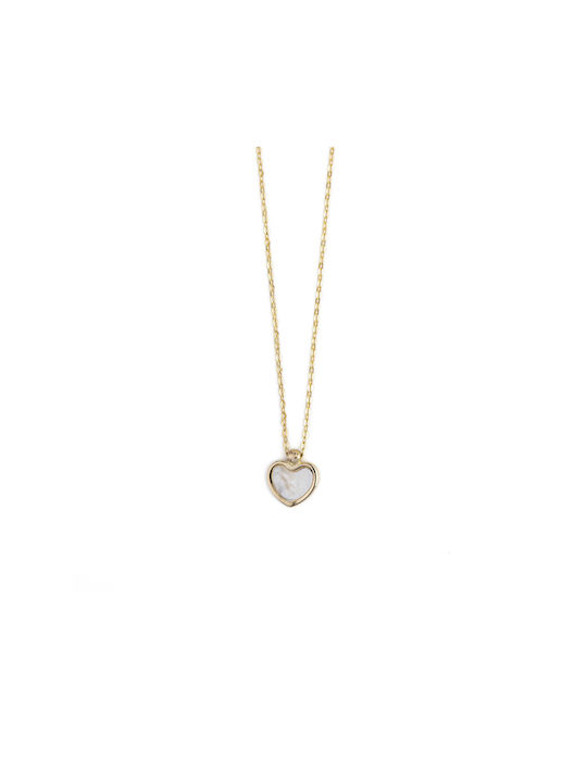 George Art Jewels Κολιέ με σχέδιο Καρδιά από Χρυσό 14Κ
