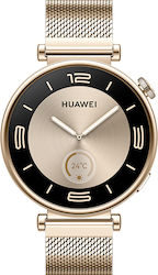 Huawei Watch GT 4 Stainless Steel 41mm Αδιάβροχο με Παλμογράφο (Light Gold Milanese Strap)