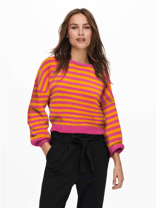 Only Women's Long Sleeve Sweater Fuchsia