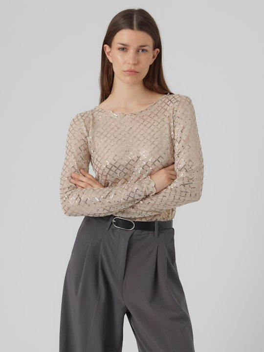 Vero Moda Bluza de Damă Mânecă lungă Gri