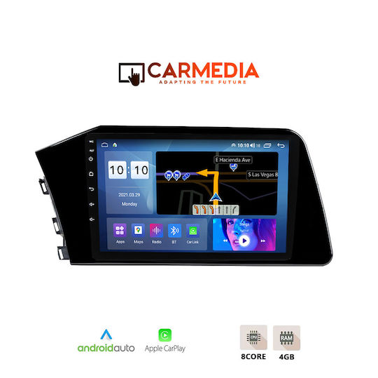 Carmedia Car Audio System for Hyundai Elantra 2020+ (Bluetooth/USB/WiFi/GPS/Apple-Carplay/Android-Auto) with Touch Screen 9"