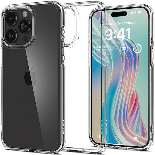 Spigen Crystal Hybrid Back Cover Plastic / Silicon Cristal clar (iPhone 15 Pro Max)