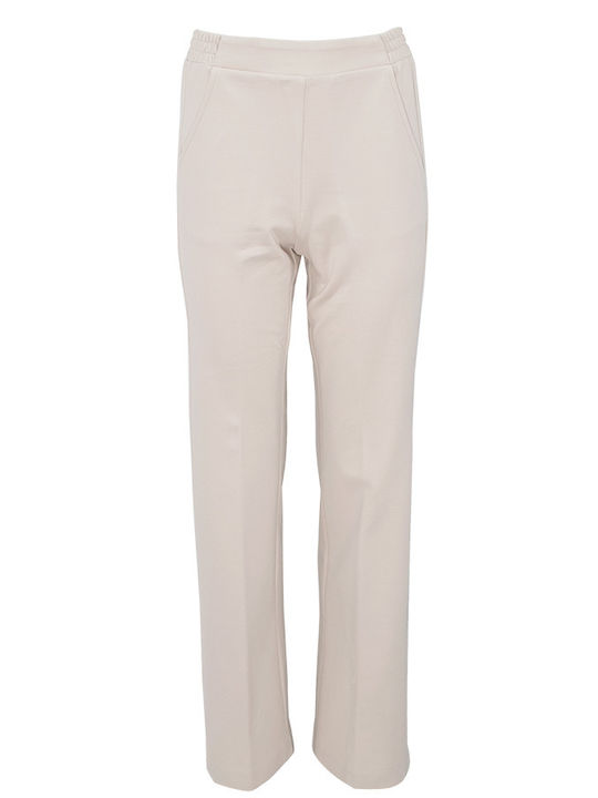 Forel Damen Stoff Hose Beige