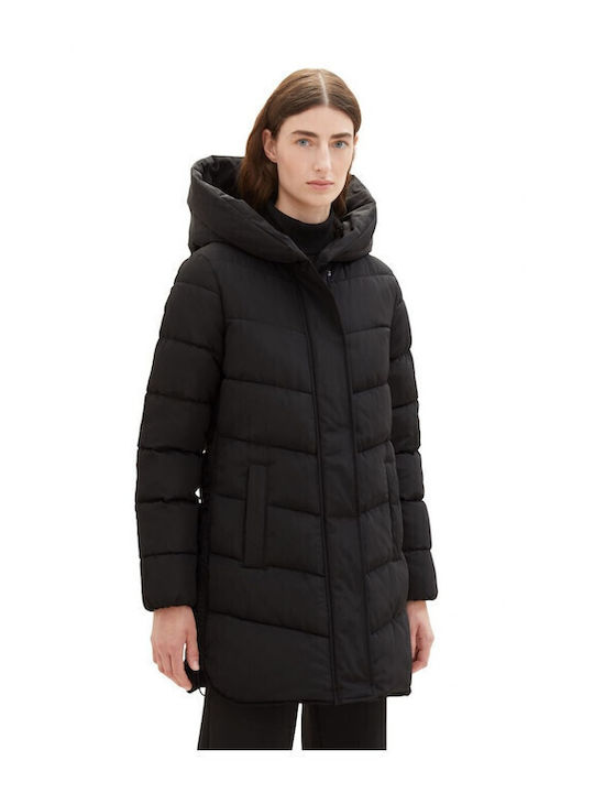 Women's Short Puffer Jacket for Winter Black