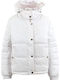 Imbottito Women's Short Puffer Jacket for Winter White