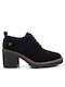 Refresh Suede Women's Ankle Boots with High Heel Black