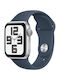 Apple Watch SE 2023 Aluminium 40mm Αδιάβροχο με Παλμογράφο (Silver με Storm Blue Sport Band (M/L))