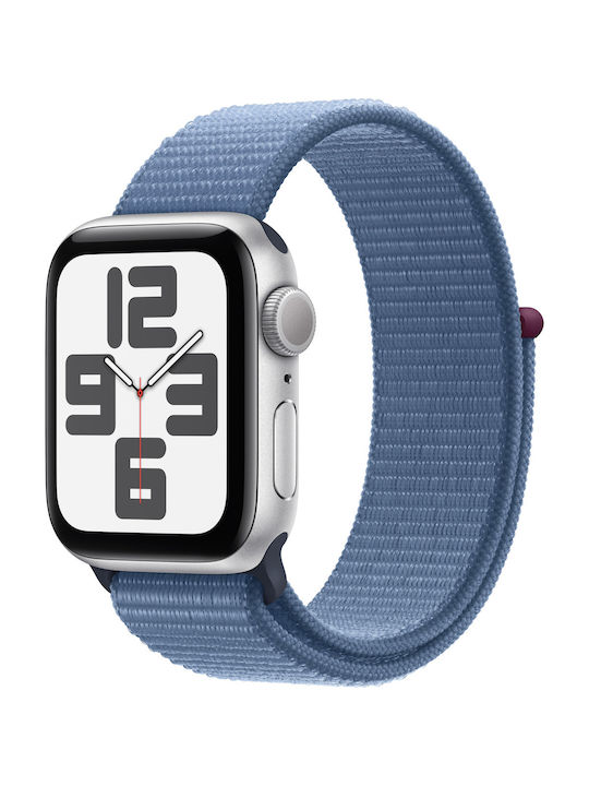 Apple Watch SE 2023 Aluminiu 40mm Rezistent la apă cu pulsometru (Argintiu cu bandă sport Storm Blue)