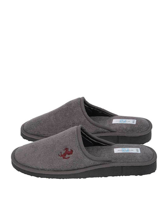 Amaryllis Slippers Men's Terry Slippers Gray
