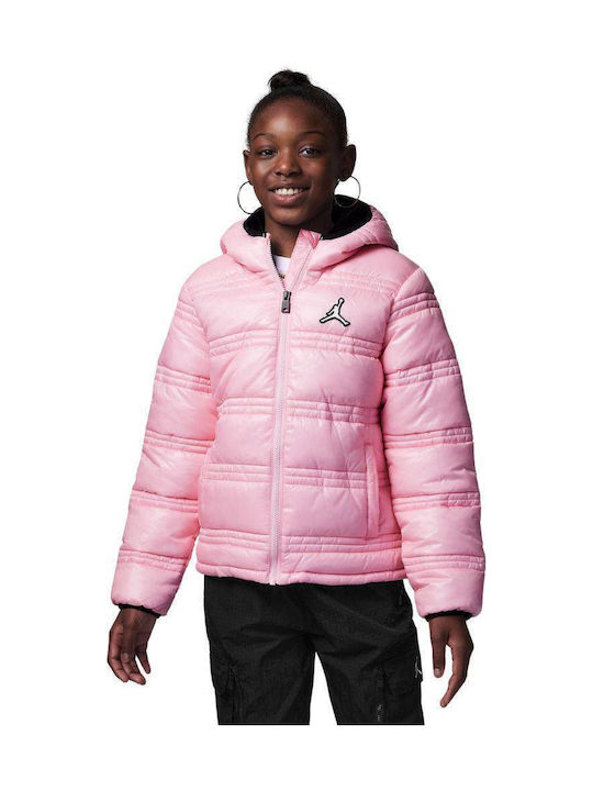 Kids' Quilted Jacket Short with Hood Fuchsia