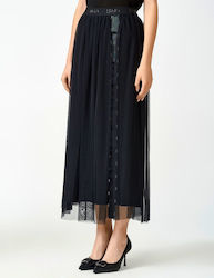 Liu Jo Midi Φούστα με Τούλι σε Μαύρο χρώμα