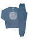 Lydia Creations Men's Winter Pajamas Set Blue