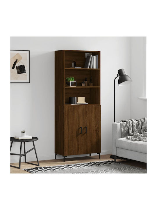 Bookcase Brown Oak 69.5x34x180cm