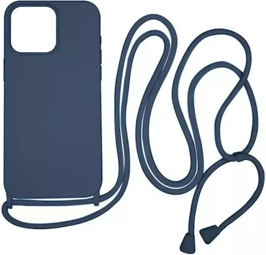 Vivid Back Cover Σιλικόνης / Πλαστικό με Λουράκι Navy Μπλε (iPhone 15 Pro Max)