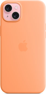Apple Silicone Case with MagSafe Umschlag Rückseite Silikon Orange (iPhone 15 Plus)