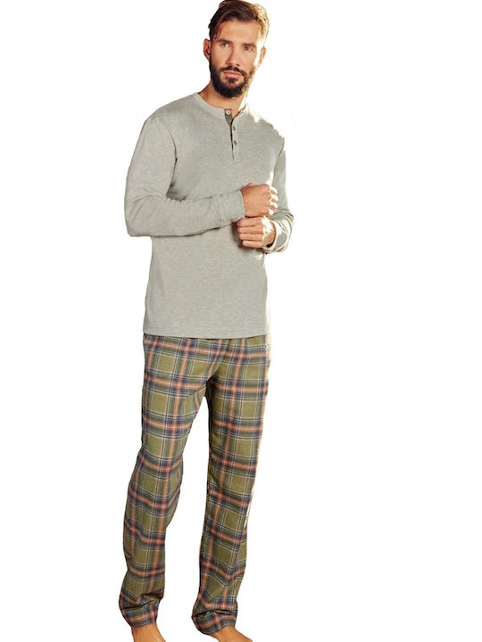 Qbo Men's Winter Pajamas Set Gray