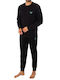 Emporio Armani Winter Herrenpyjama Baumwollene Schwarze