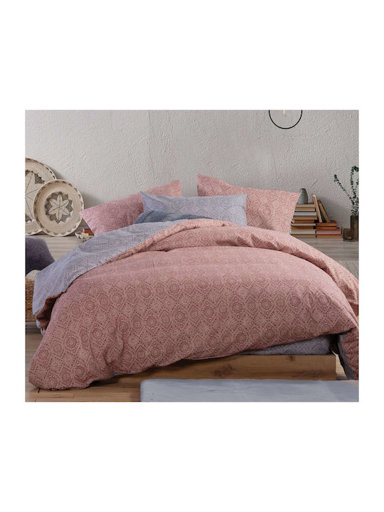 Nef-Nef Homeware Duvet Cover Set Cotton Queen with 2 Pillowcases 240x230 Clover Terra