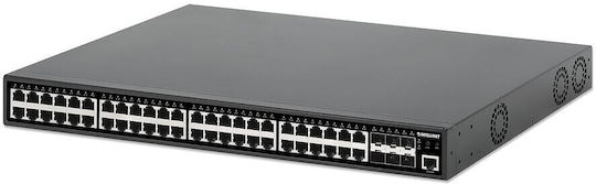 Intellinet 561969 Verwaltet L2 PoE+ Switch mit 48 Ports Gigabit (1Gbps) Ethernet und 6 SFP Ports