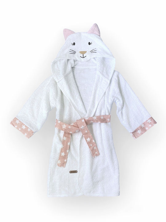 Ely Parker Kids Bathrobe White with Hooded