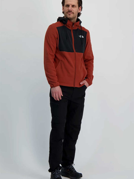 The North Face Herren Sweatshirt Jacke mit Kapuze und Taschen Orange